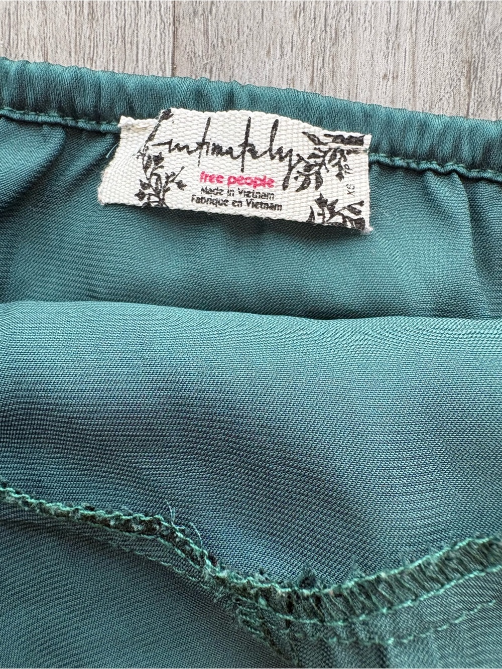 Free People Intimately Emerald Green Satin Mesh Maxi Dress XS - Picture 7 of 7